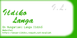 ildiko langa business card